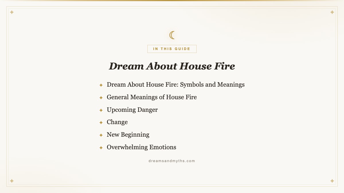 At a glance — Dream About House Fire