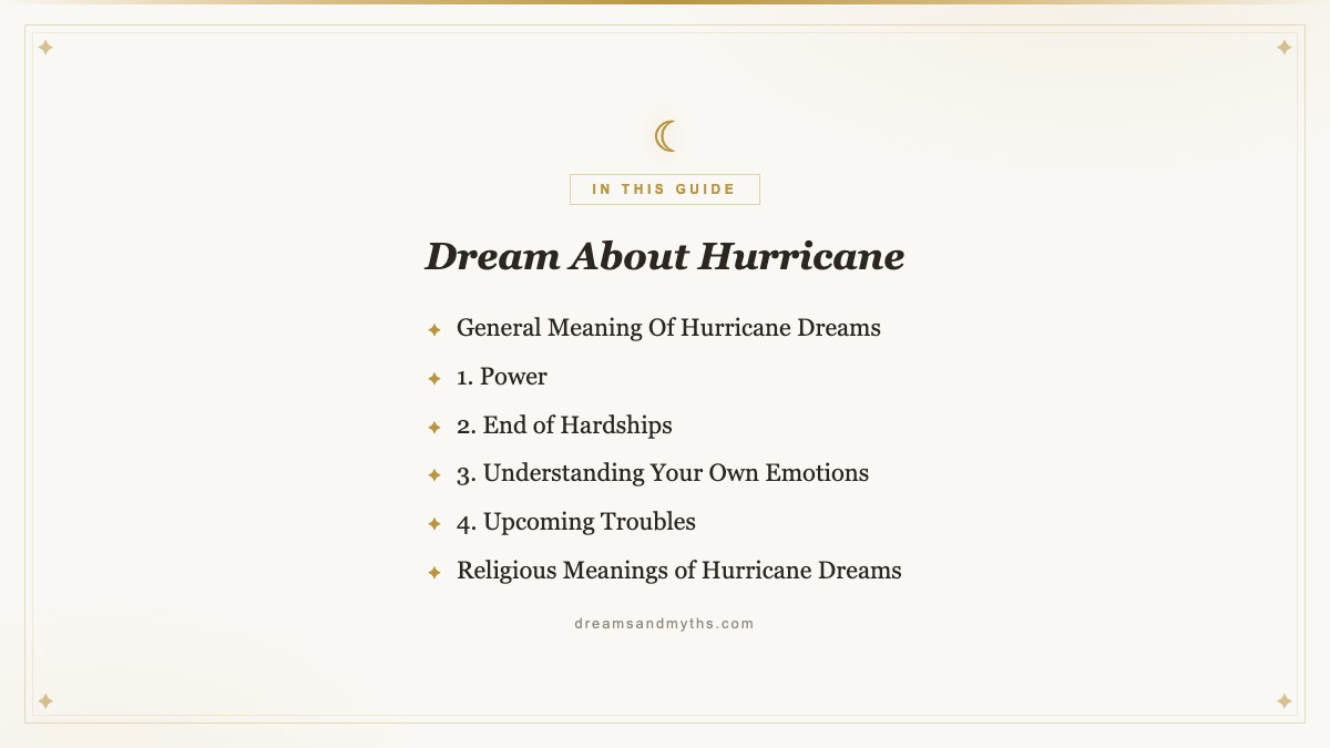 At a glance — Dream About Hurricane