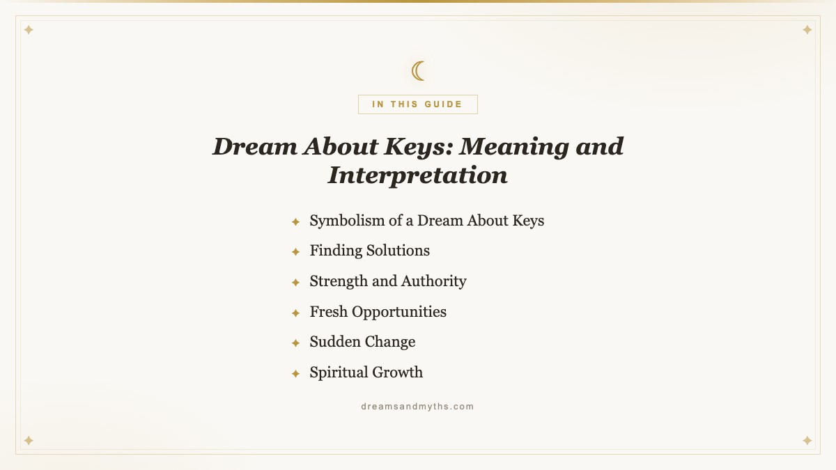 At a glance — Dream About Keys: Meaning and Interpretation