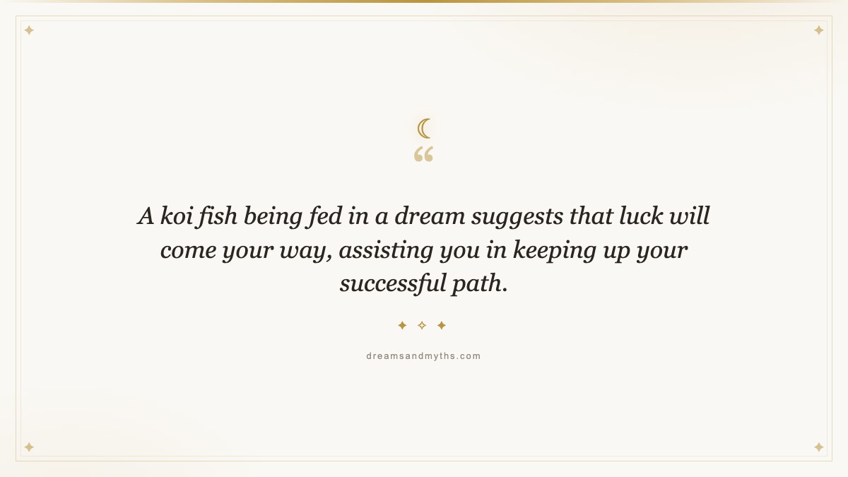 Pull quote from Dream About Koi Fish: Meaning And Interpretation