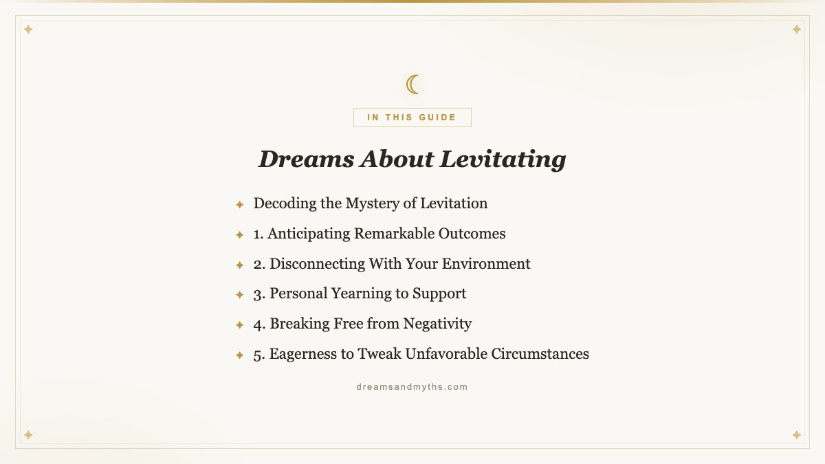 At a glance — Dreams About Levitating