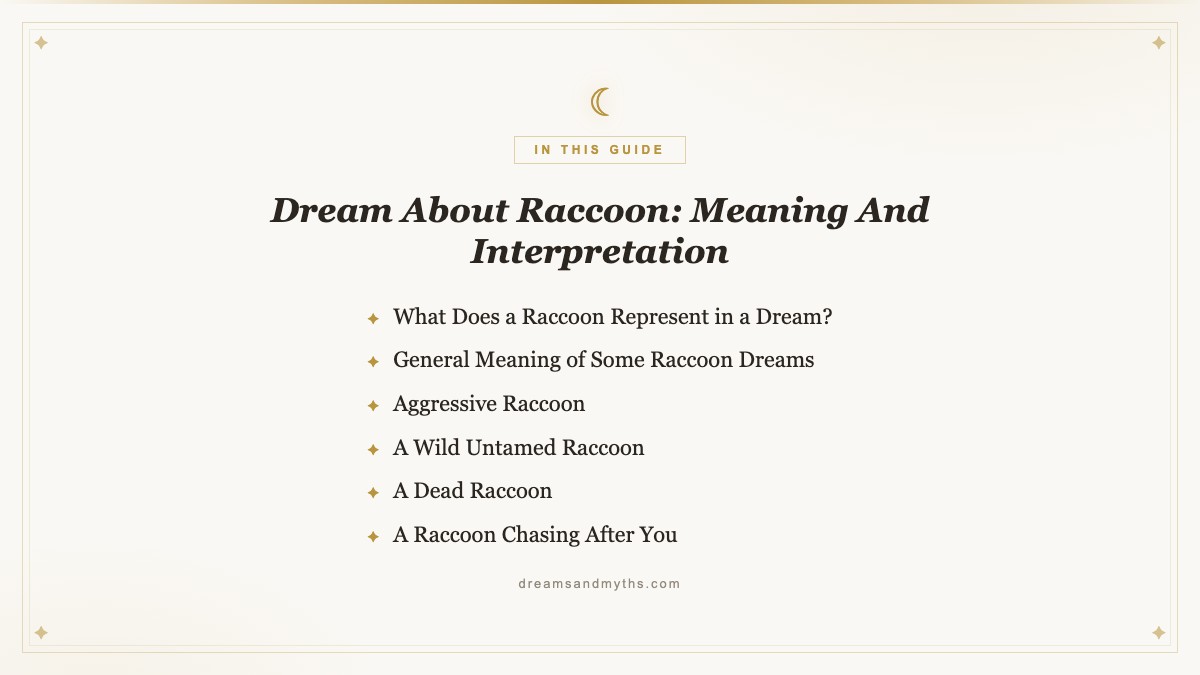 At a glance — Dream About Raccoon: Meaning And Interpretation