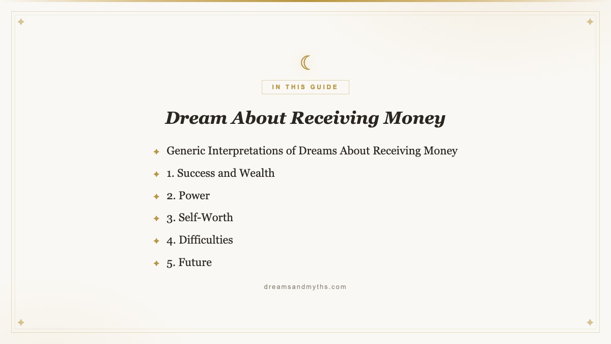 At a glance — Dream About Receiving Money