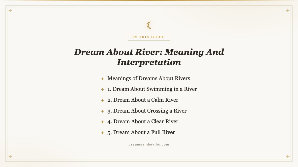 At a glance — Dream About River: Meaning And Interpretation