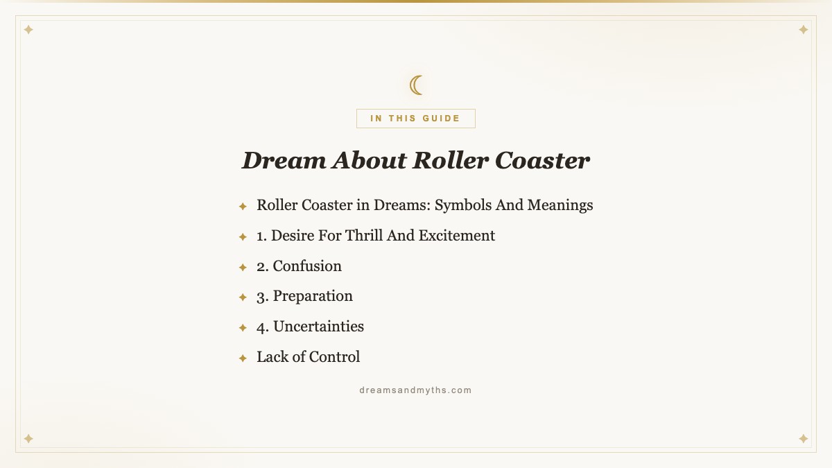 At a glance — Dream About Roller Coaster