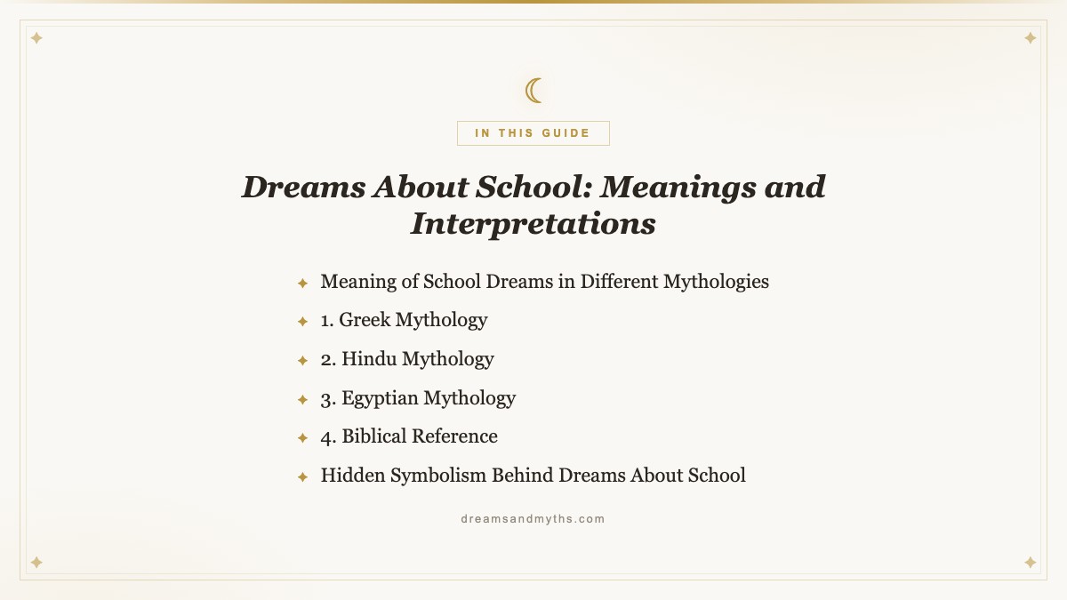 At a glance — Dreams About School: Meanings and Interpretations