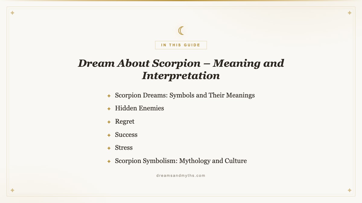 At a glance — Dream About Scorpion – Meaning and Interpretation