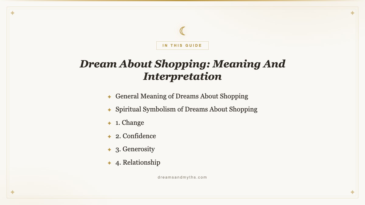 At a glance — Dream About Shopping: Meaning And Interpretation