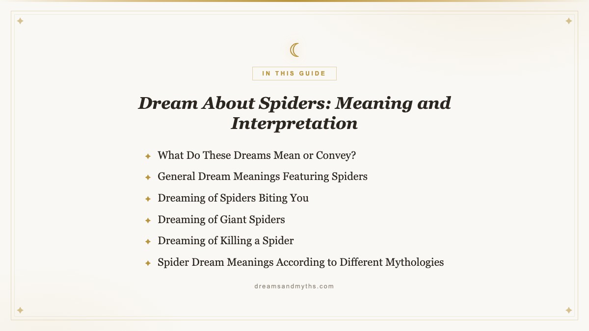 At a glance — Dream About Spiders: Meaning and Interpretation