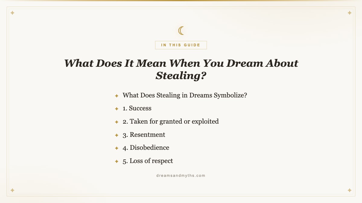 At a glance — What Does It Mean When You Dream About Stealing?