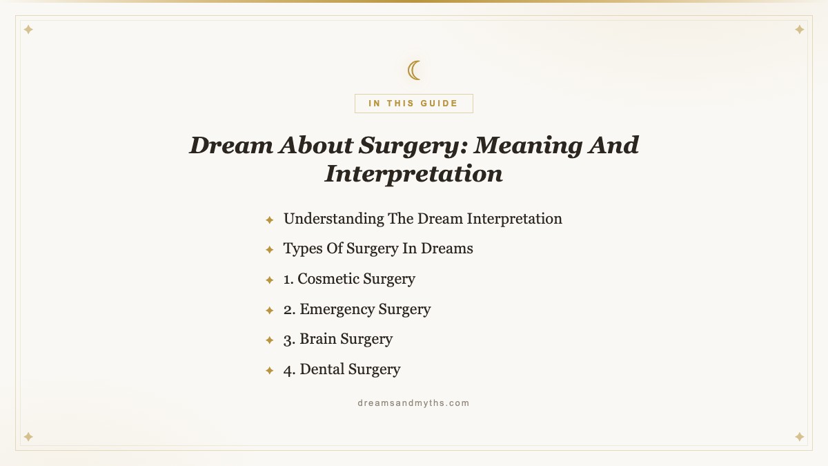 At a glance — Dream About Surgery: Meaning And Interpretation