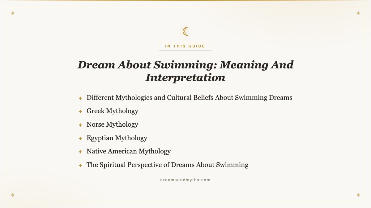 At a glance — Dream About Swimming: Meaning And Interpretation