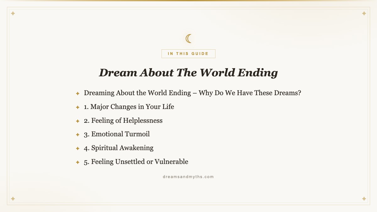 At a glance — Dream About The World Ending