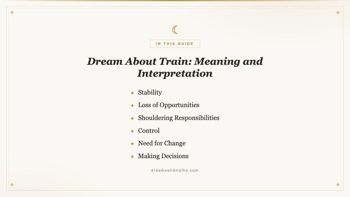 At a glance — Dream About Train: Meaning and Interpretation
