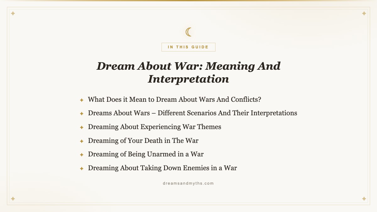 At a glance — Dream About War: Meaning And Interpretation