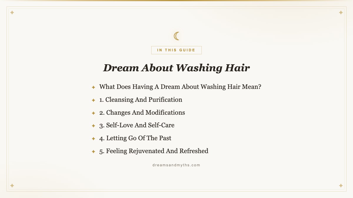 At a glance — Dream About Washing Hair