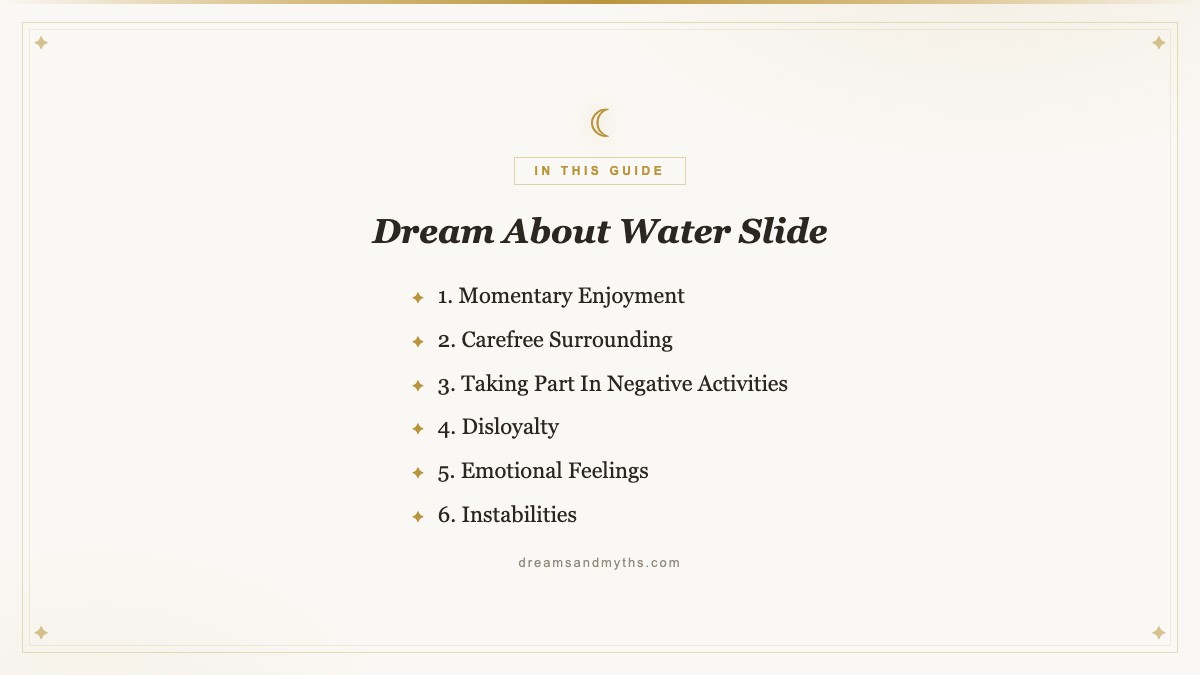 At a glance — Dream About Water Slide
