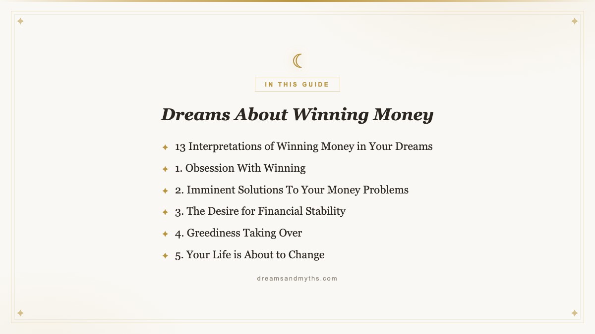 At a glance — Dreams About Winning Money