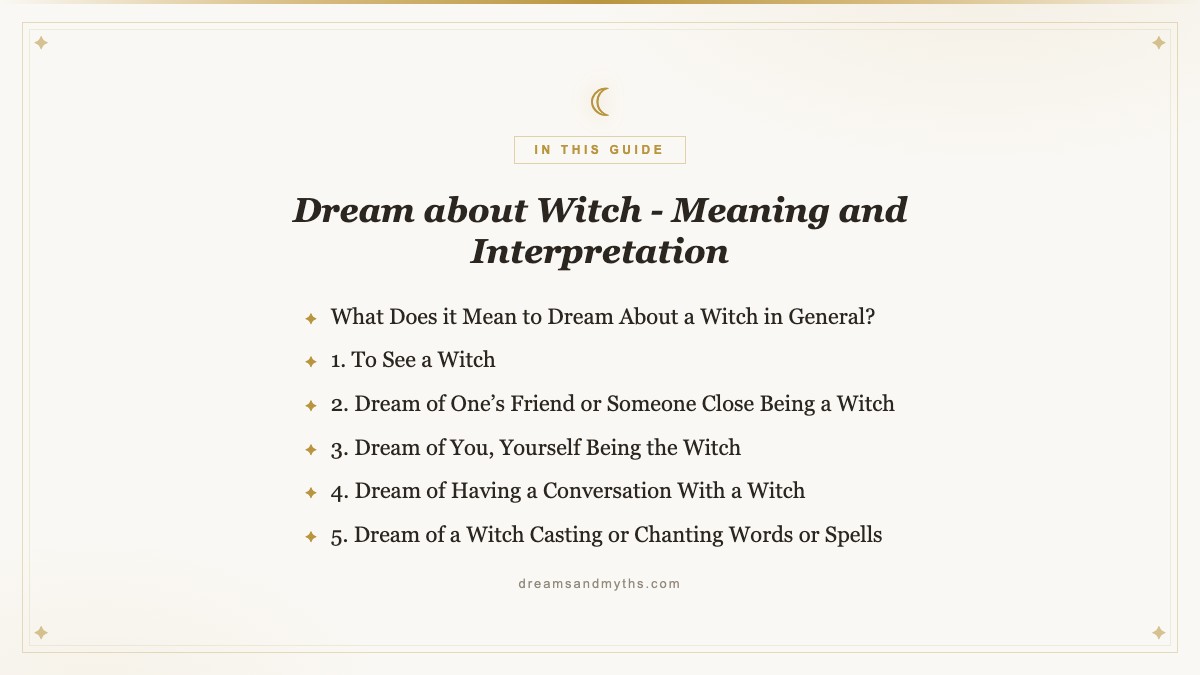 At a glance — Dream about Witch - Meaning and Interpretation