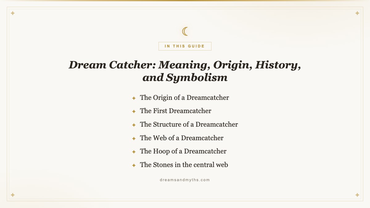 At a glance — Dream Catcher: Meaning, Origin, History, and Symbolism