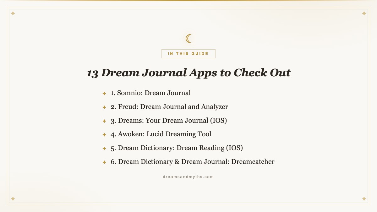 At a glance — 13 Dream Journal Apps to Check Out