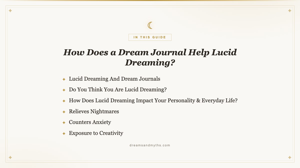 At a glance — How Does a Dream Journal Help Lucid Dreaming?