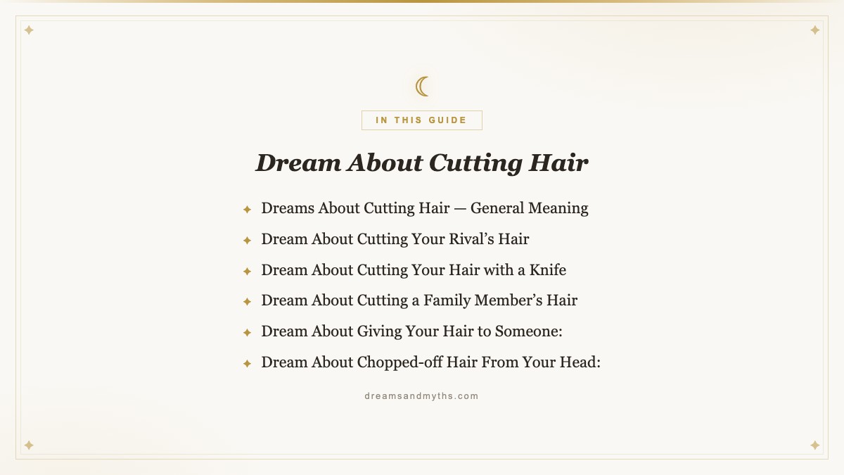 At a glance — Dream About Cutting Hair