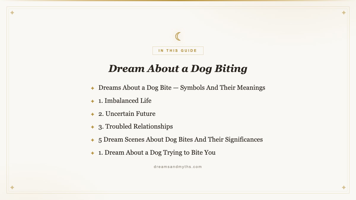 At a glance — Dream About a Dog Biting
