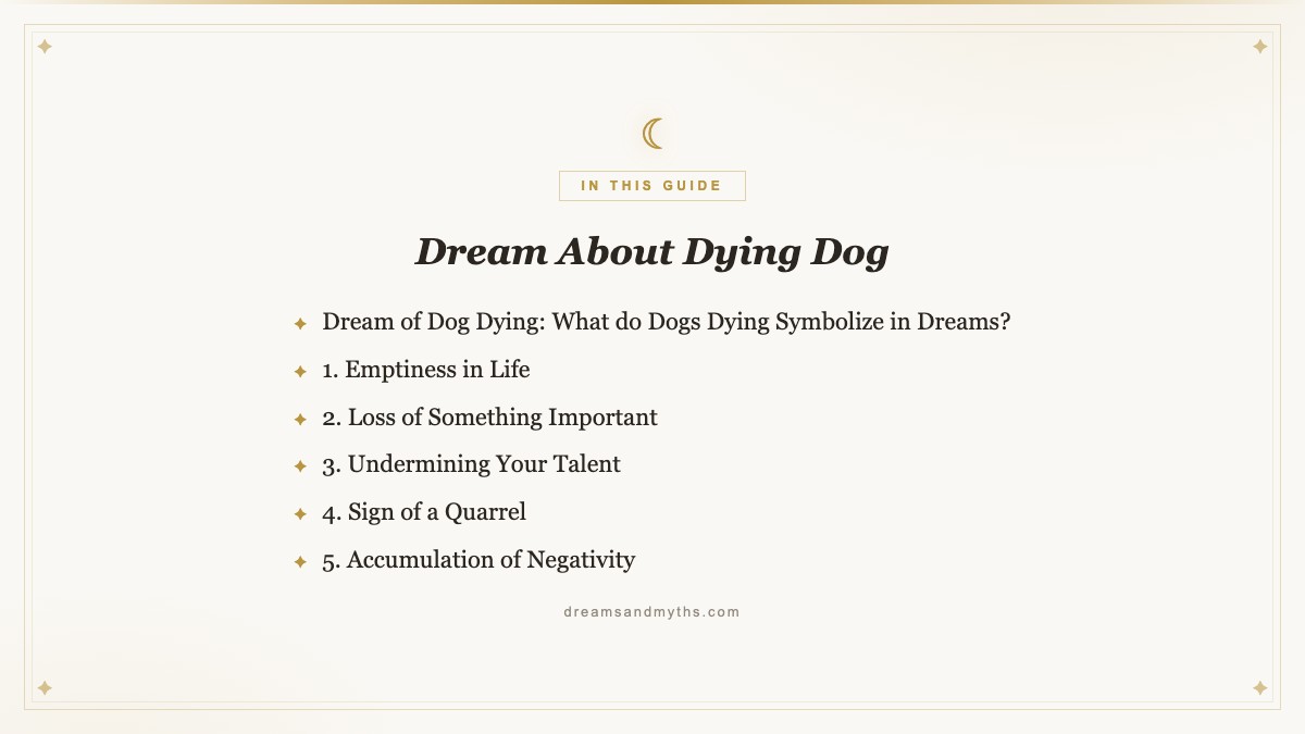 At a glance — Dream About Dying Dog