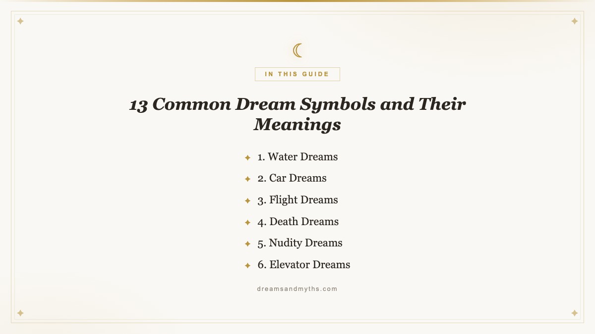 At a glance — 13 Common Dream Symbols and Their Meanings