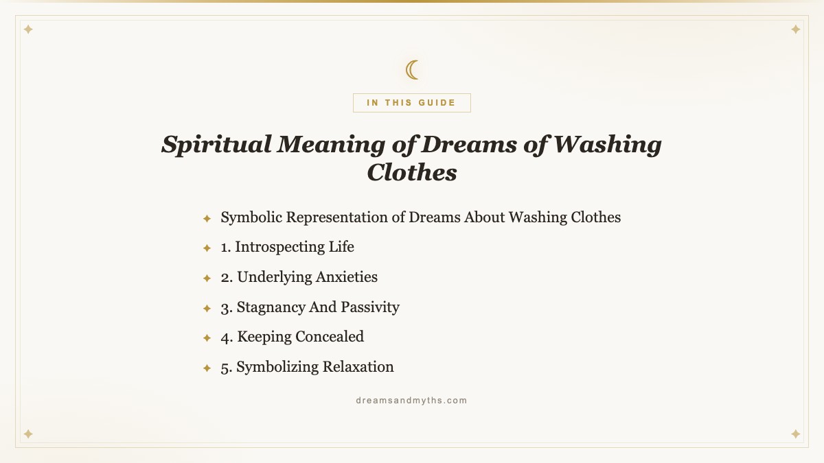 At a glance — Spiritual Meaning of Dreams of Washing Clothes