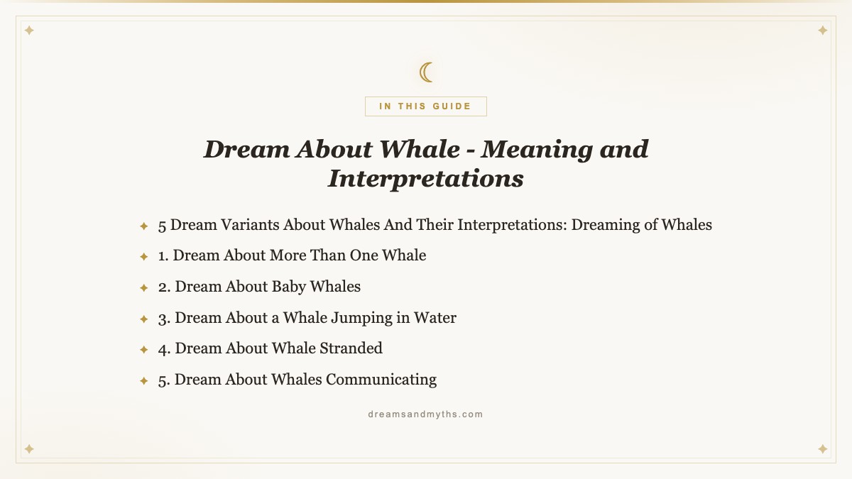 At a glance — Dream About Whale - Meaning and Interpretations