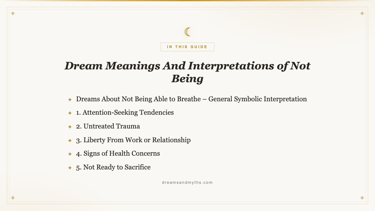 At a glance — Dream Meanings And Interpretations of Not Being