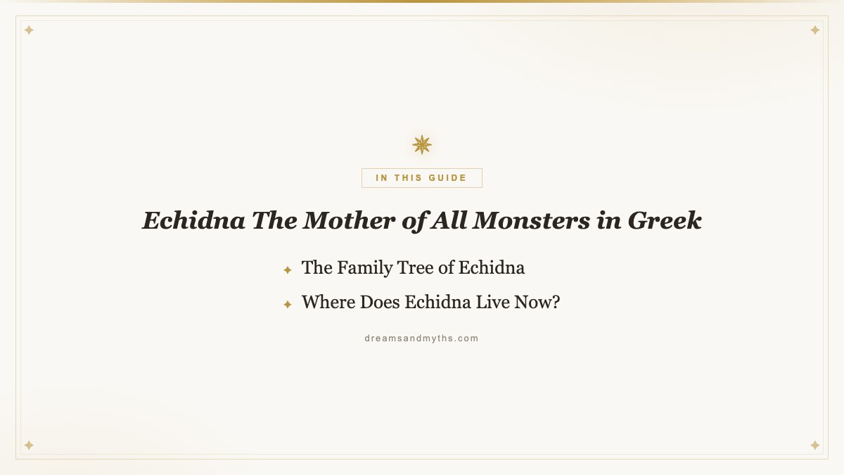 At a glance — Echidna The Mother of All Monsters in Greek