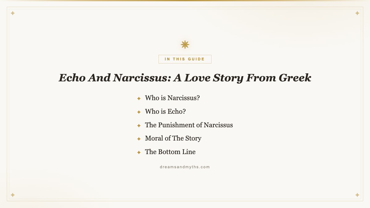 At a glance — Echo And Narcissus: A Love Story From Greek