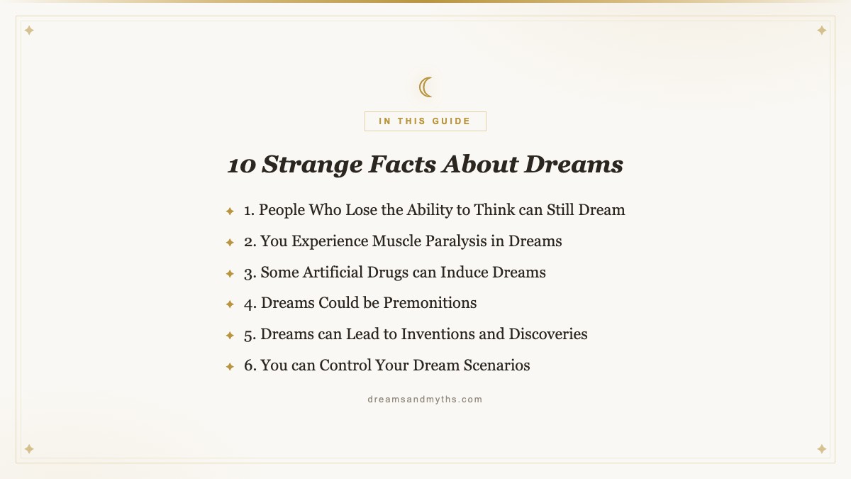 At a glance — 10 Strange Facts About Dreams
