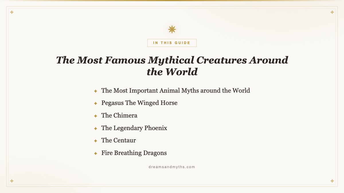 At a glance — The Most Famous Mythical Creatures Around the World