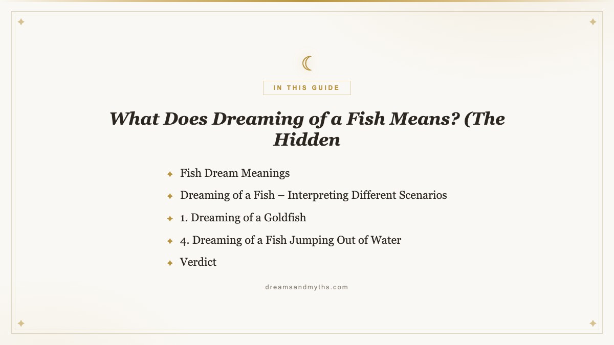 At a glance — What Does Dreaming of a Fish Means? (The Hidden