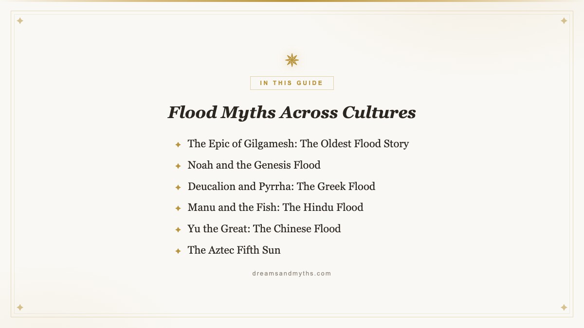 At a glance — Flood Myths Across Cultures
