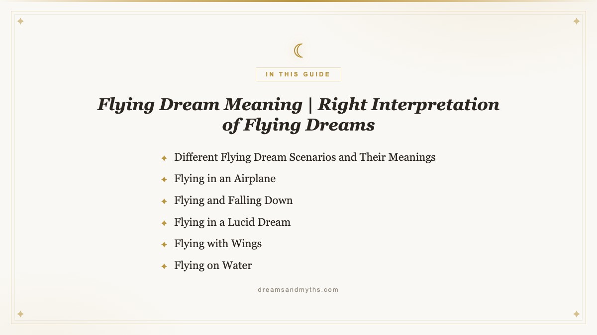 At a glance — Flying Dream Meaning | Right Interpretation of Flying Dreams