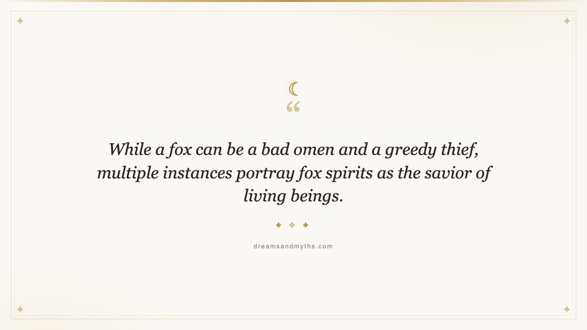 Pull quote from Spiritual Meanings of Fox in a Dream