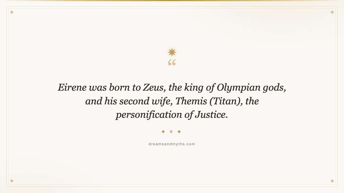 Pull quote from Goddess Eirene: The Personification of Peace in Greek Mythology
