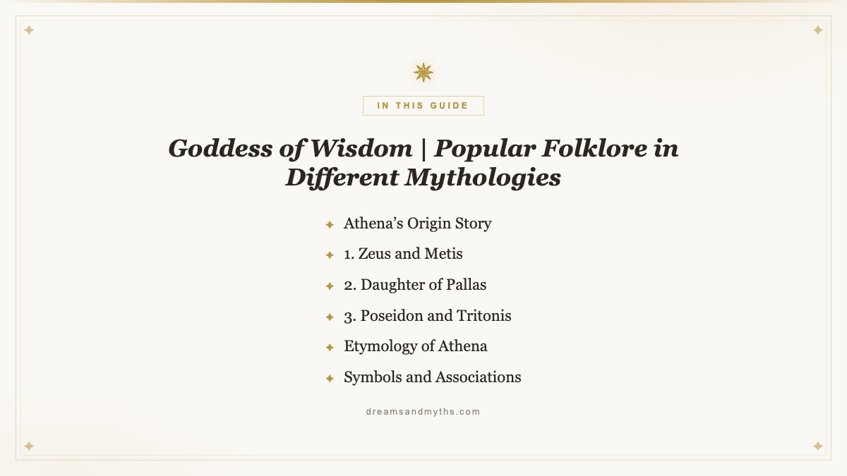 At a glance — Goddess of Wisdom | Popular Folklore in Different Mythologies