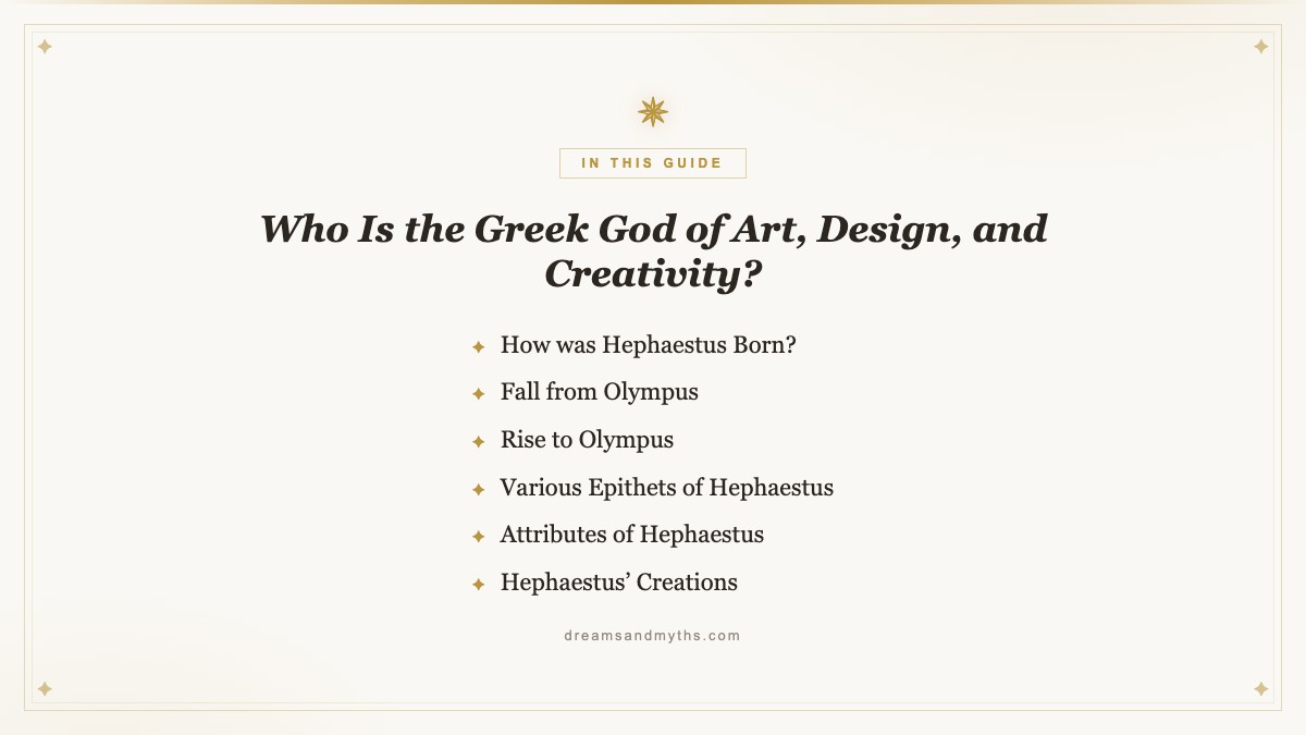 At a glance — Who Is the Greek God of Art, Design, and Creativity?