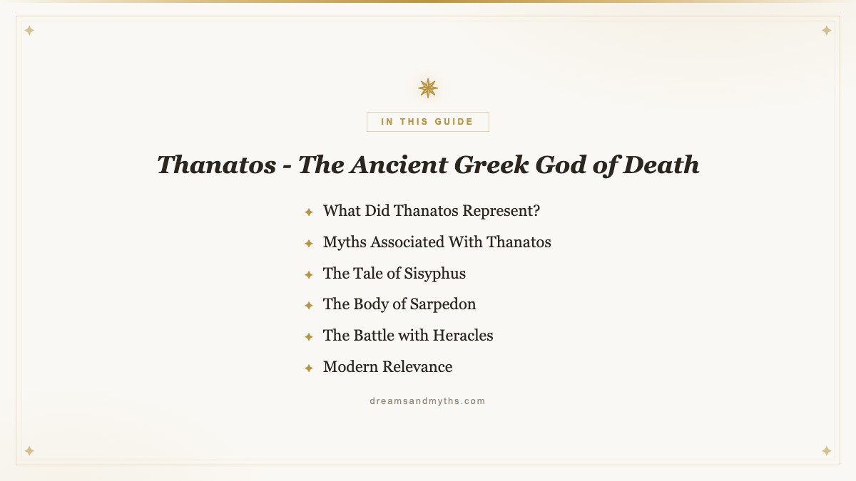 At a glance — Thanatos - The Ancient Greek God of Death