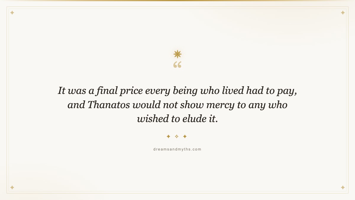 Pull quote from Thanatos - The Ancient Greek God of Death