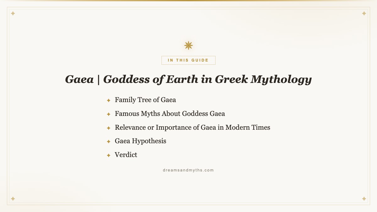 At a glance — Gaea | Goddess of Earth in Greek Mythology