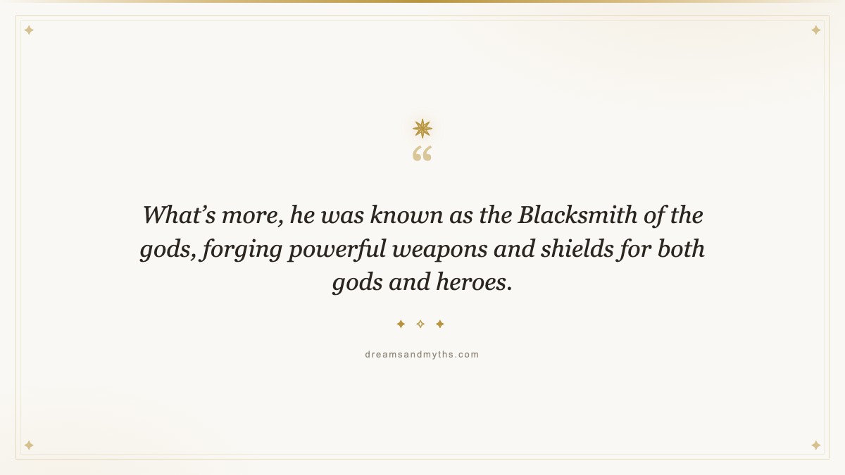 Pull quote from Hephaestus: The Greek God of Fire and Volcanoes