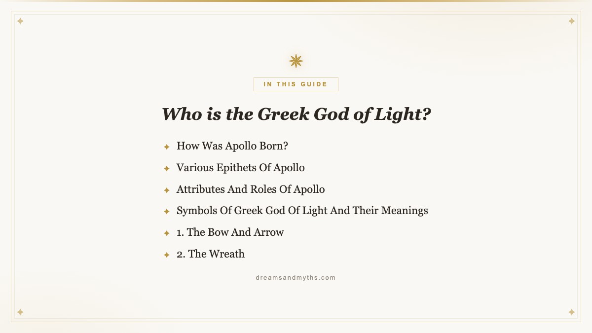 At a glance — Who is the Greek God of Light?