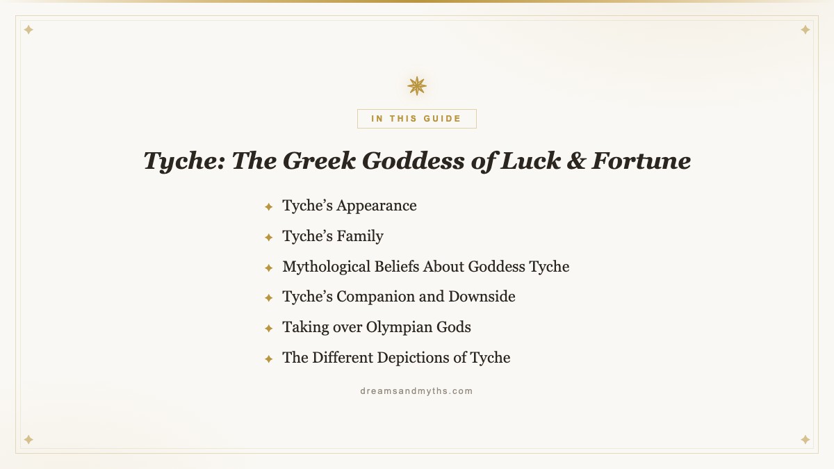 At a glance — Tyche: The Greek Goddess of Luck & Fortune